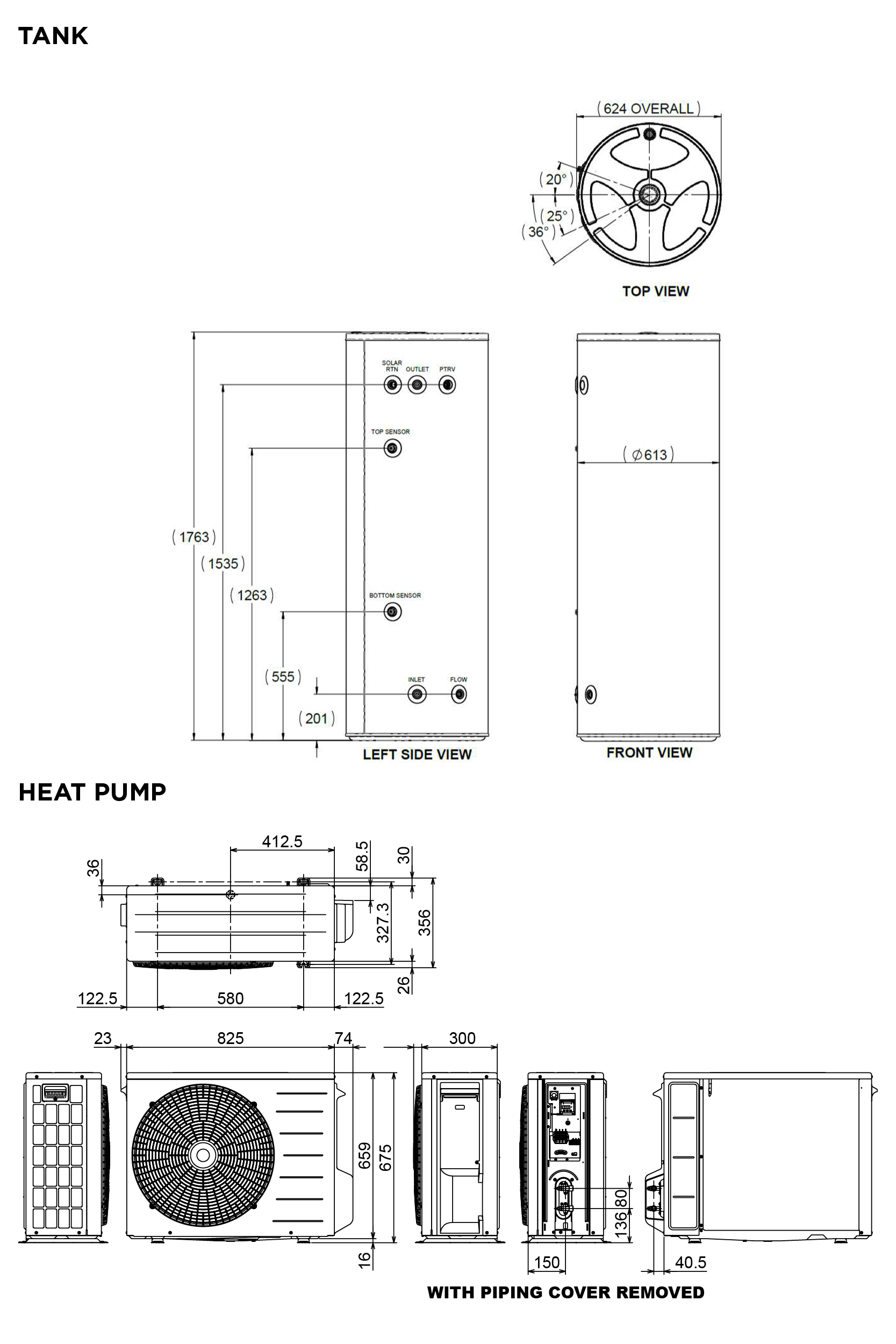 Split Heat Pump line drawing