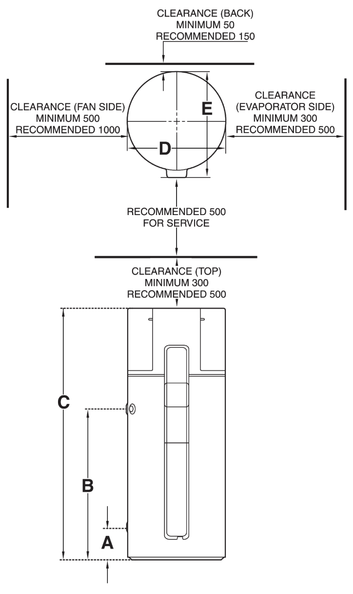 Integrated Heat Pump technical line drawing