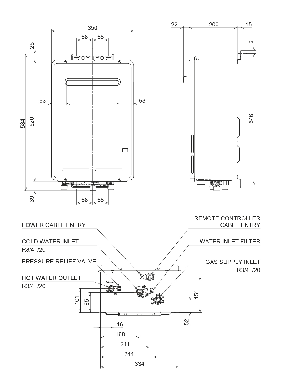 G-series Line Drawing Dimensions