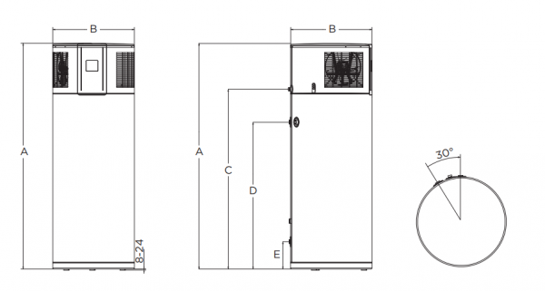 Thermann Hybrid Heat Pump line drawing